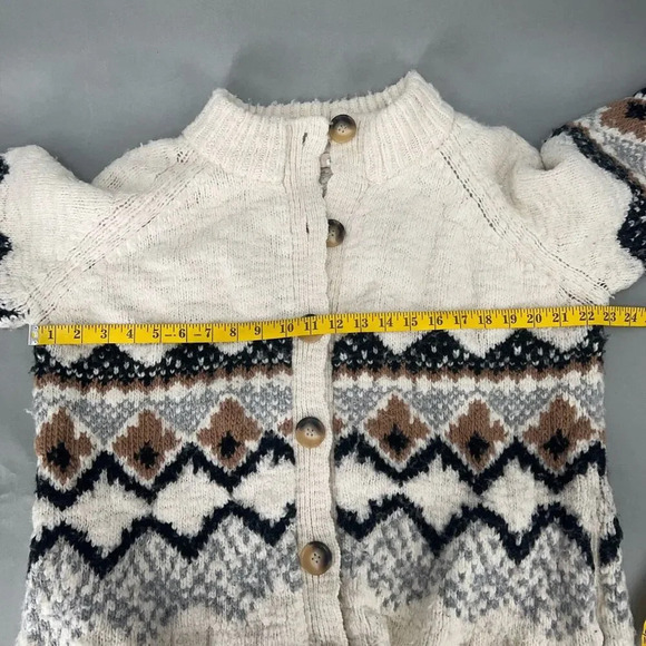 Vanessa Bruno Cardigan Womens Large Fair Isle Cottagecore Eclectic Grandpa Cozy - Picture 8 of 11